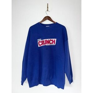 Vintage Lee Nestle Crunch Graphic Sweatshirt Blue Crewneck 3X Made‎ in USA